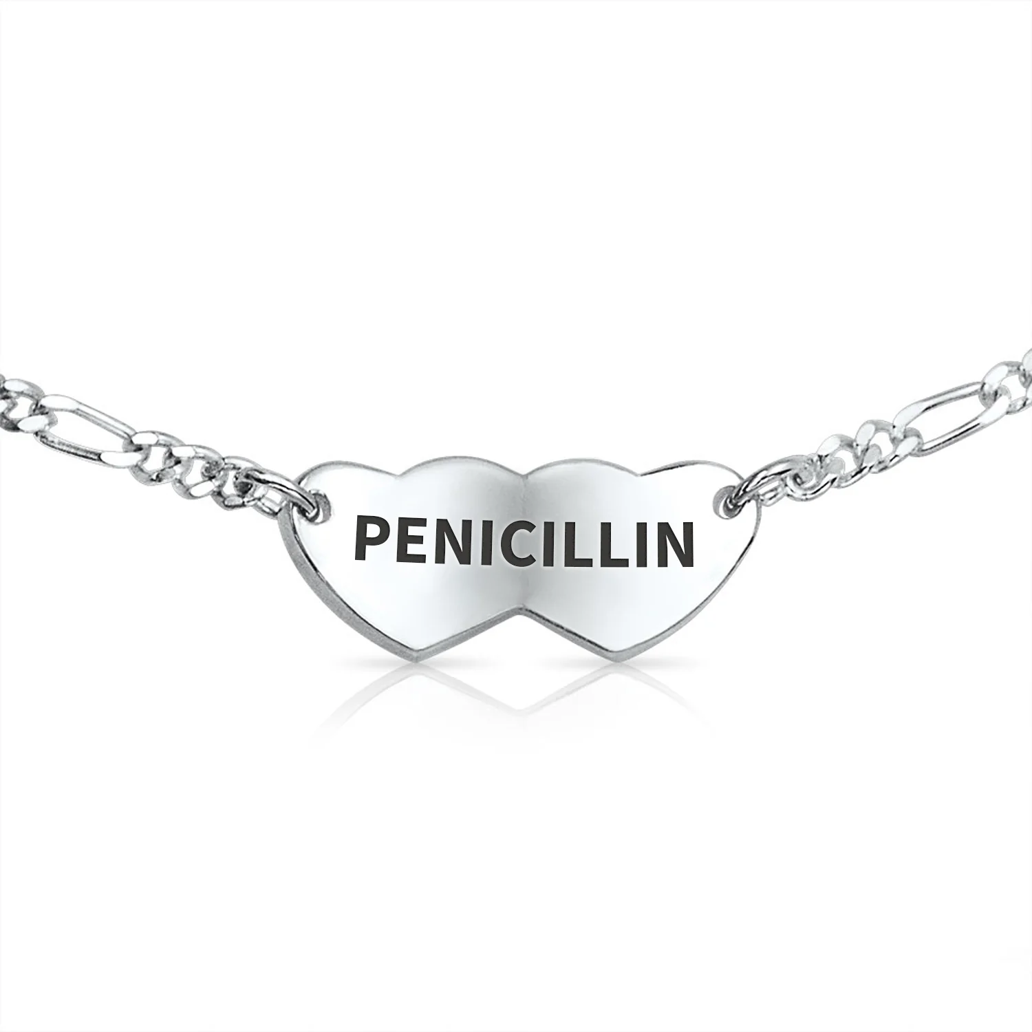 Dainty Heart Shape Red Medical Identification Blank ID Bracelet .925 Sterling Silver Wrist 6 -7 Inch - Image 20