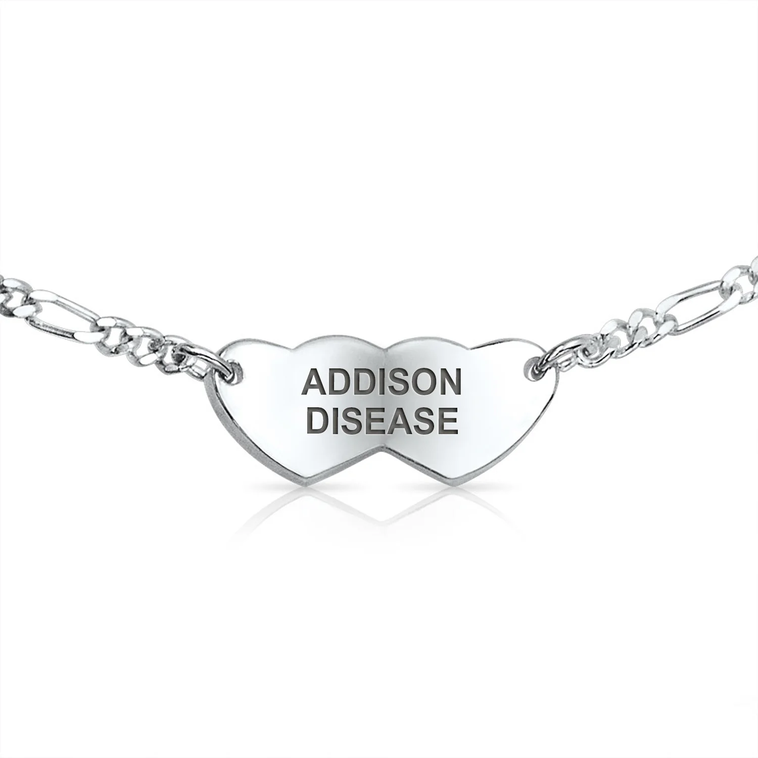 Dainty Heart Shape Red Medical Identification Blank ID Bracelet .925 Sterling Silver Wrist 6 -7 Inch - Image 5