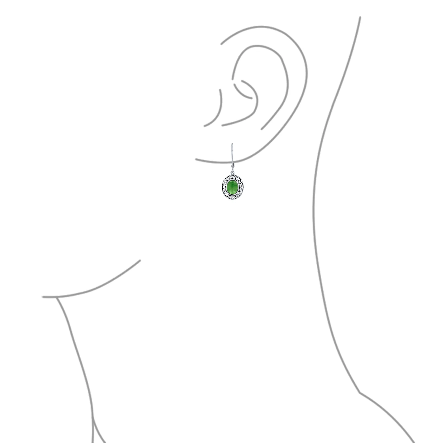 3CT Gemstone Oval Bezel Set Lever Back Dangle Earrings Sterling Silver - Image 13