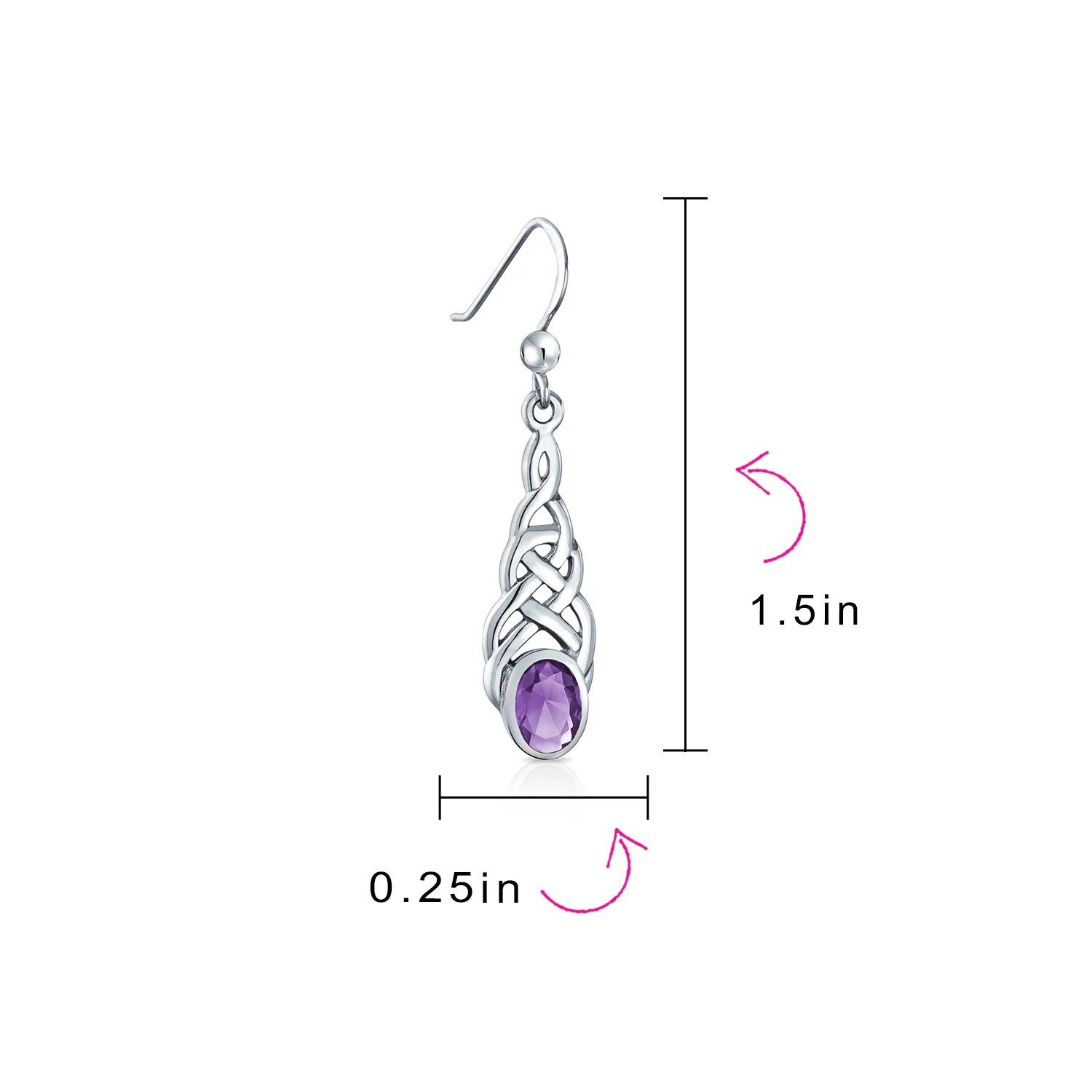 Blue Topaz Amethyst Moonstone Celtic Knot Dangle Earrings - Image 10