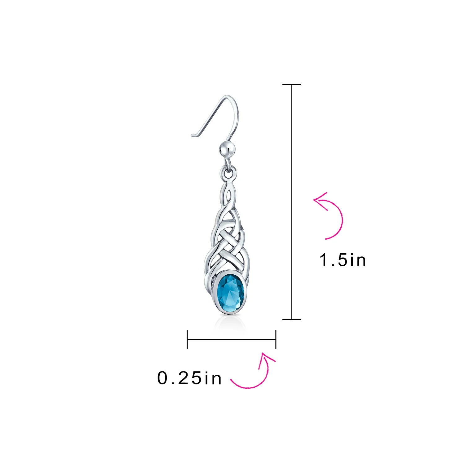 Blue Topaz Amethyst Moonstone Celtic Knot Dangle Earrings - Image 11