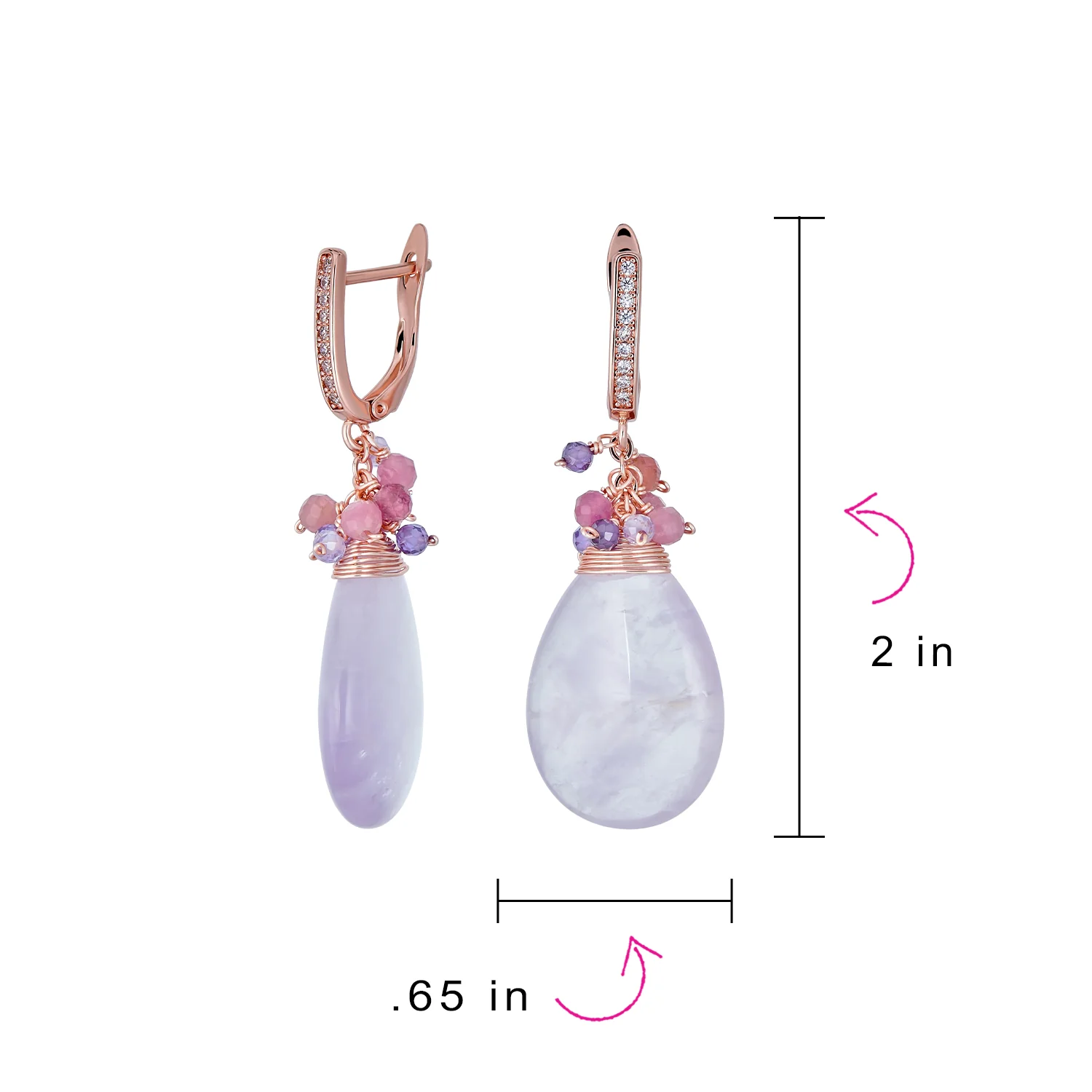 Boho Fashion Dangle Earrings Crystal Beads Gemstone Accents - Image 4