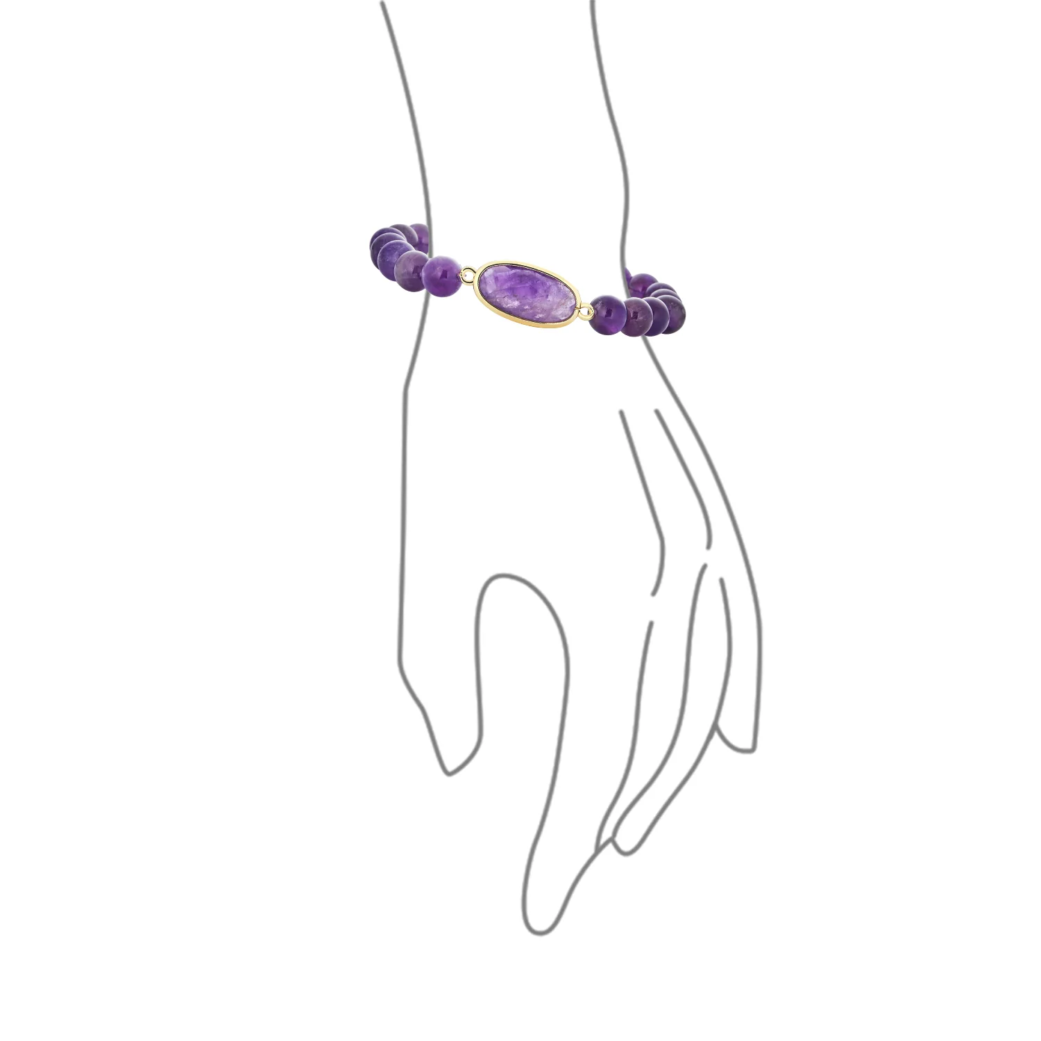 Stacking Stretch Bracelet Lapis Amethyst Turquoise Hearts - Image 8