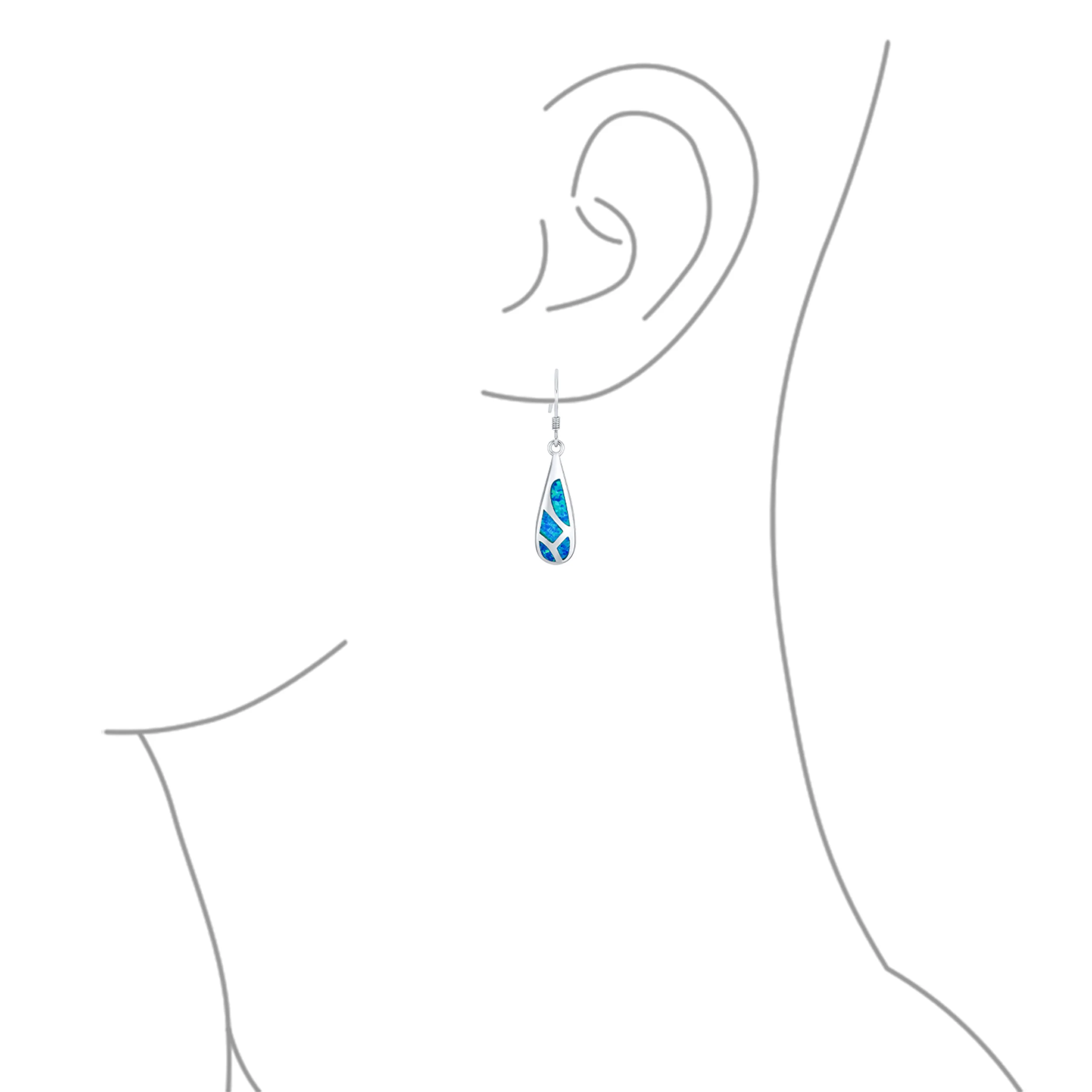 Boho Iridescent Opal Teardrop Dangle Gemstone Earrings - Image 6