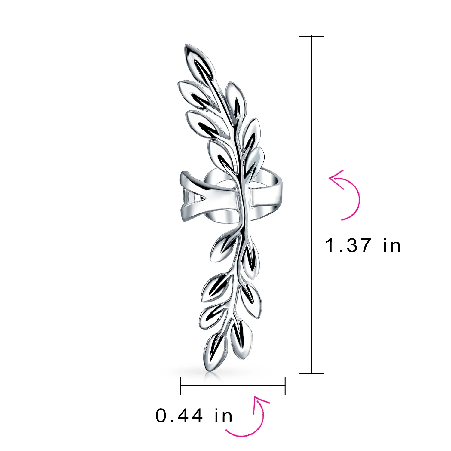 Climber Cartilage Leaf Ear Cuffs Wrap For Non Pierced Earrings .925 Sterling Silver - Image 4