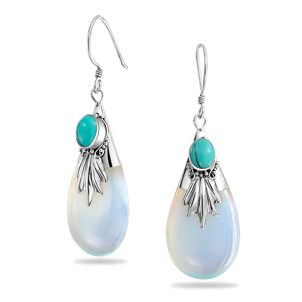 Boho Vintage CZ Gemstone Dangle Chandelier Earrings - Image 3