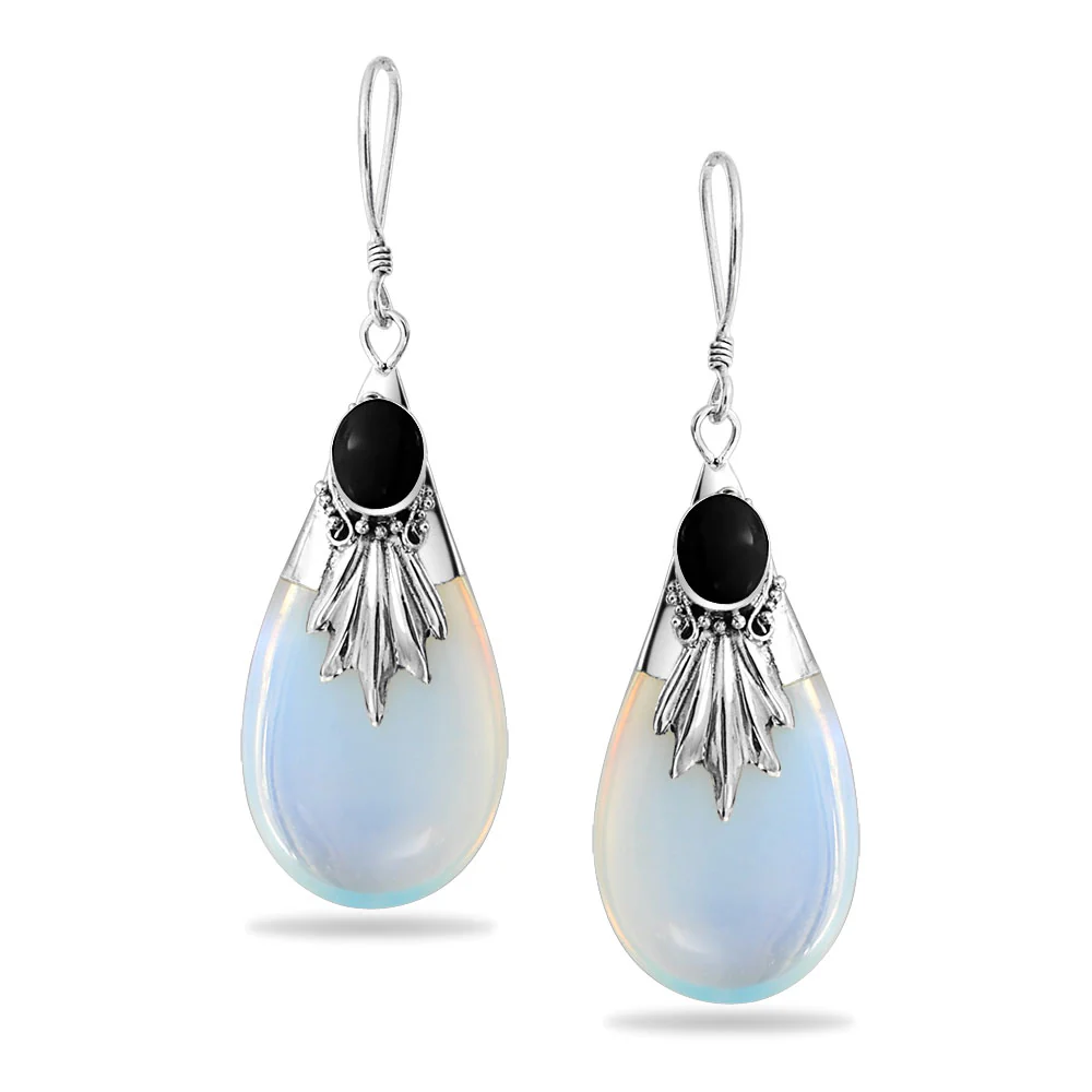Boho Vintage CZ Gemstone Dangle Chandelier Earrings - Image 5