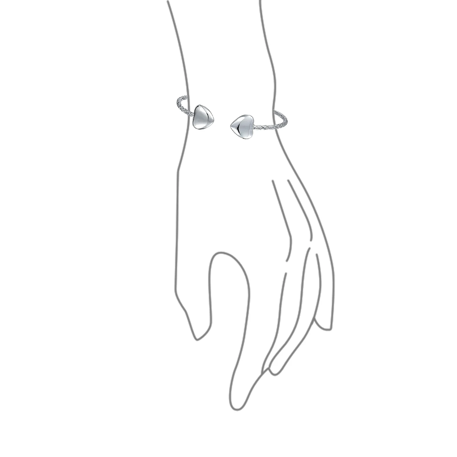 Boho Western Arrow Heart Tip Twist Stackable Bangle Bracelet - Image 3