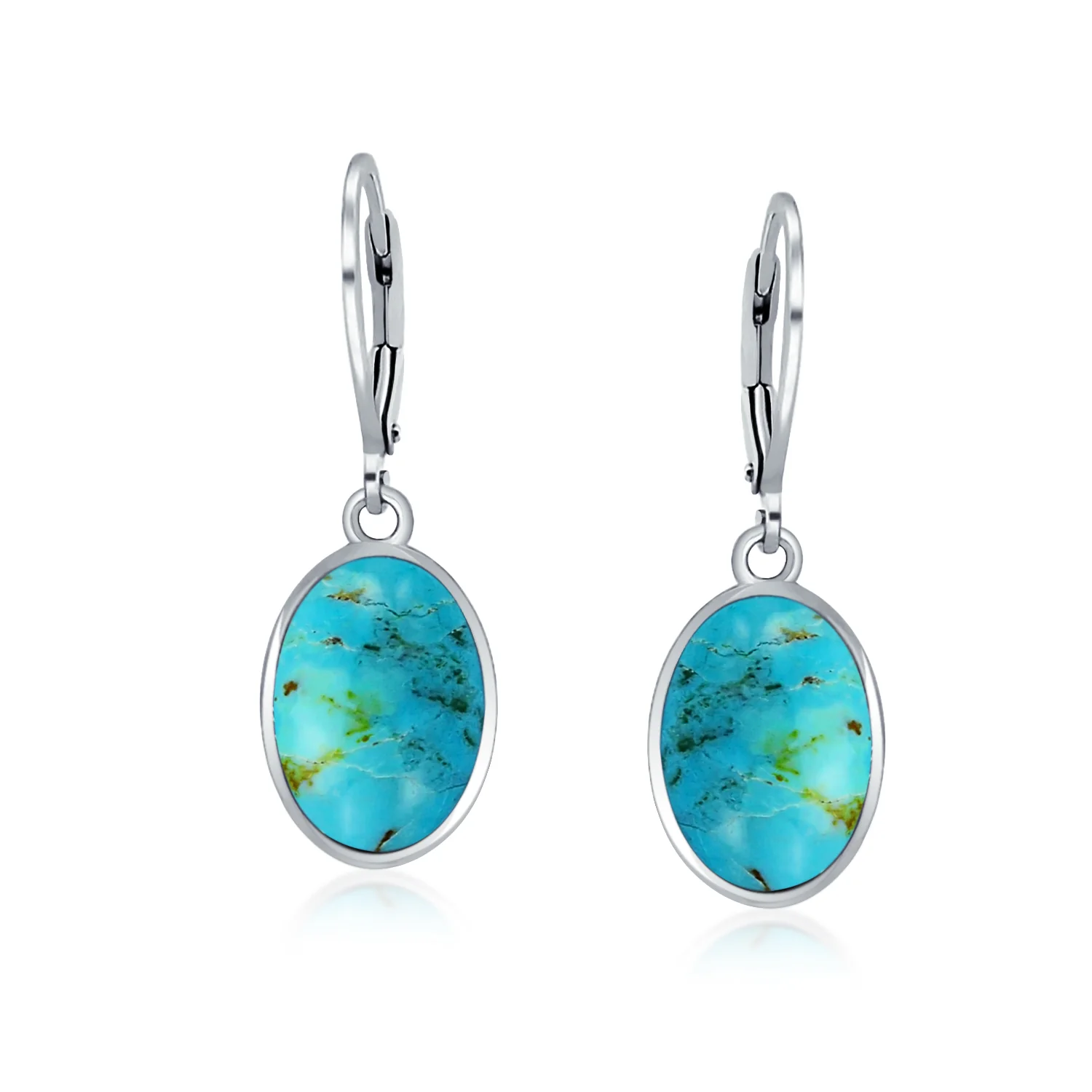 3.2CT Oval Green Jade Drop Earrings Scroll Bezel Set Edge .925 Sterling Silver Lever-back - Image 10