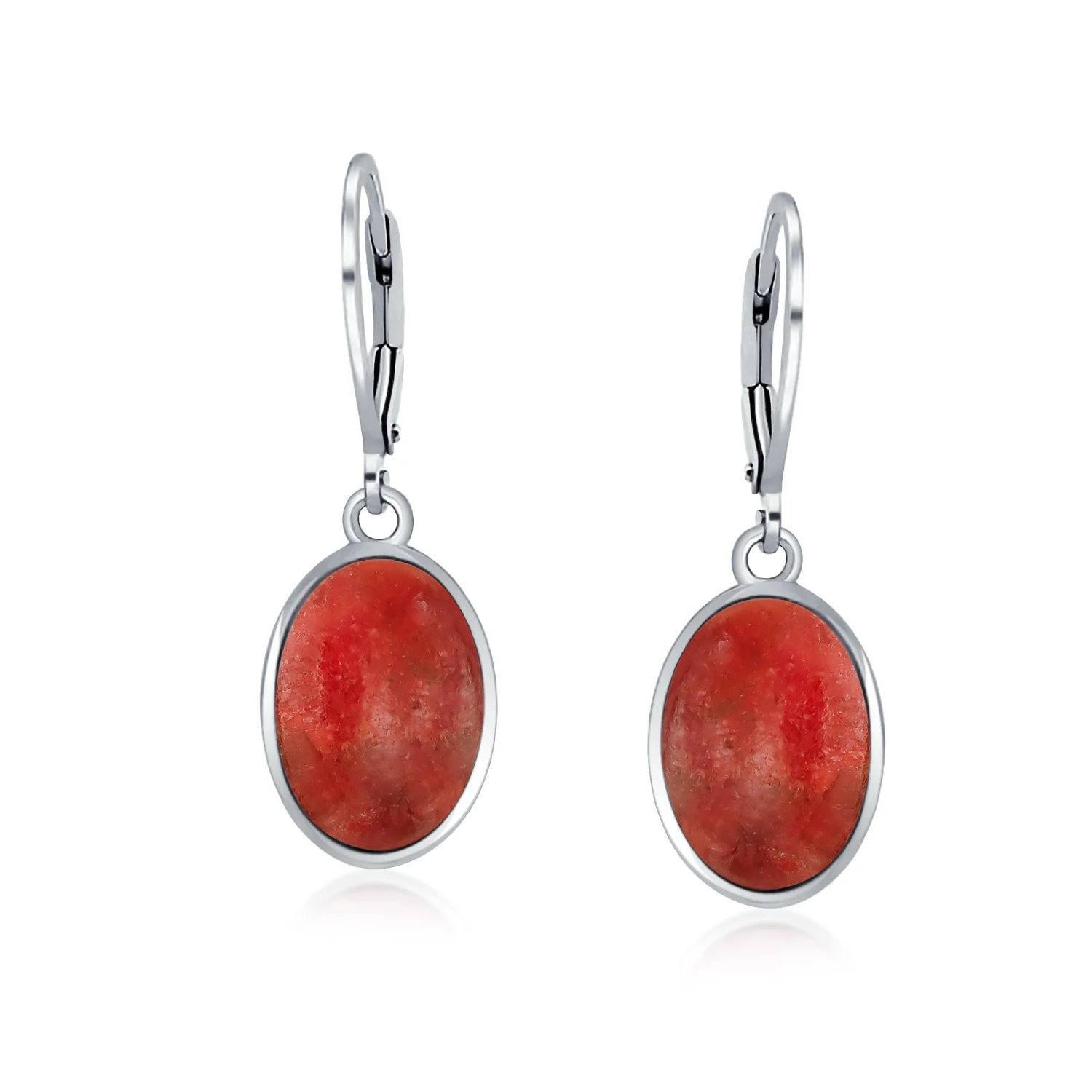 3.2CT Oval Green Jade Drop Earrings Scroll Bezel Set Edge .925 Sterling Silver Lever-back - Image 13