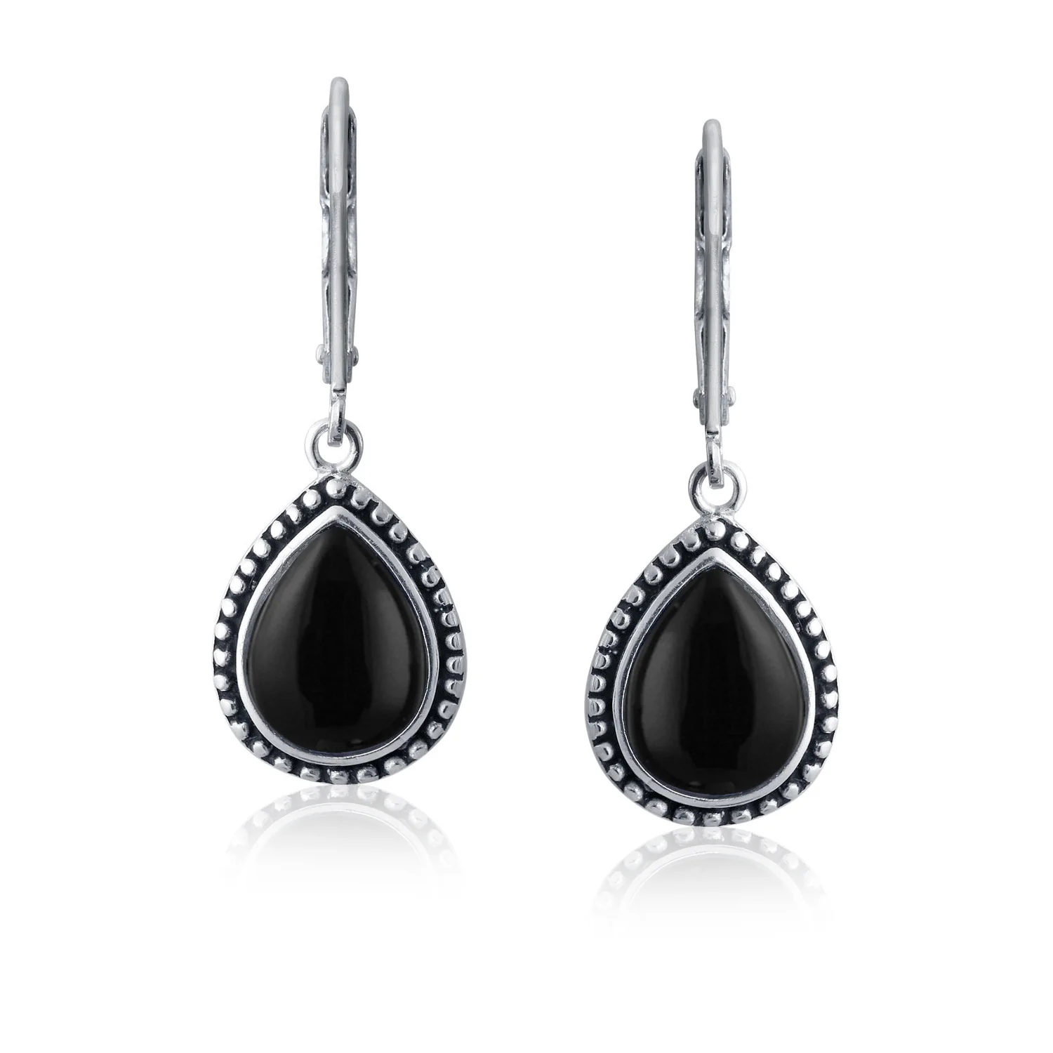Boho Western Milgrain Gemstone Dangle Earrings Lapis - Image 10