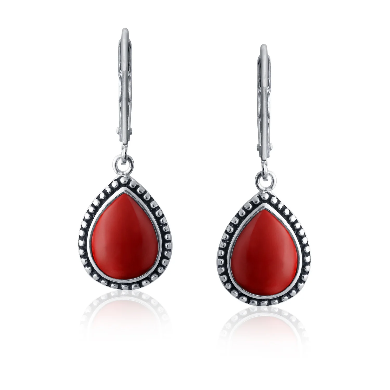 Boho Western Milgrain Gemstone Dangle Earrings Lapis - Image 11