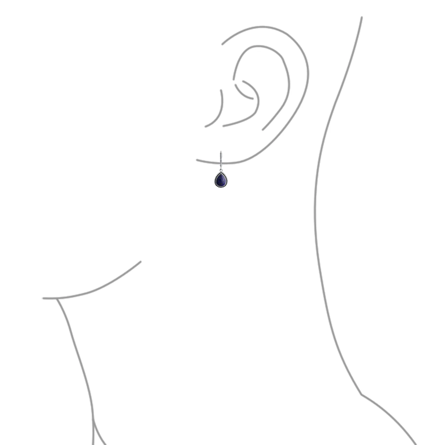 Boho Western Milgrain Gemstone Dangle Earrings Lapis - Image 14
