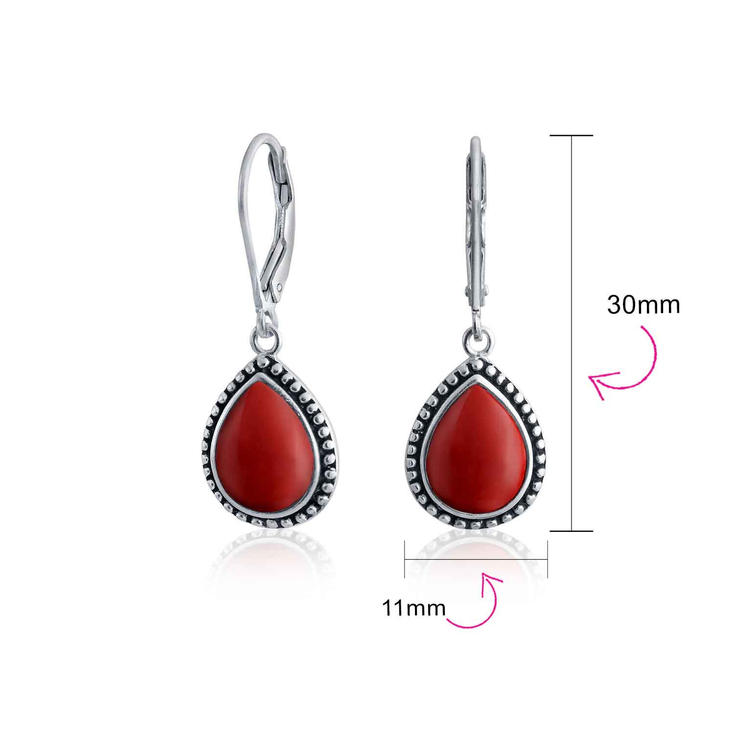 Boho Western Milgrain Gemstone Dangle Earrings Lapis - Image 23