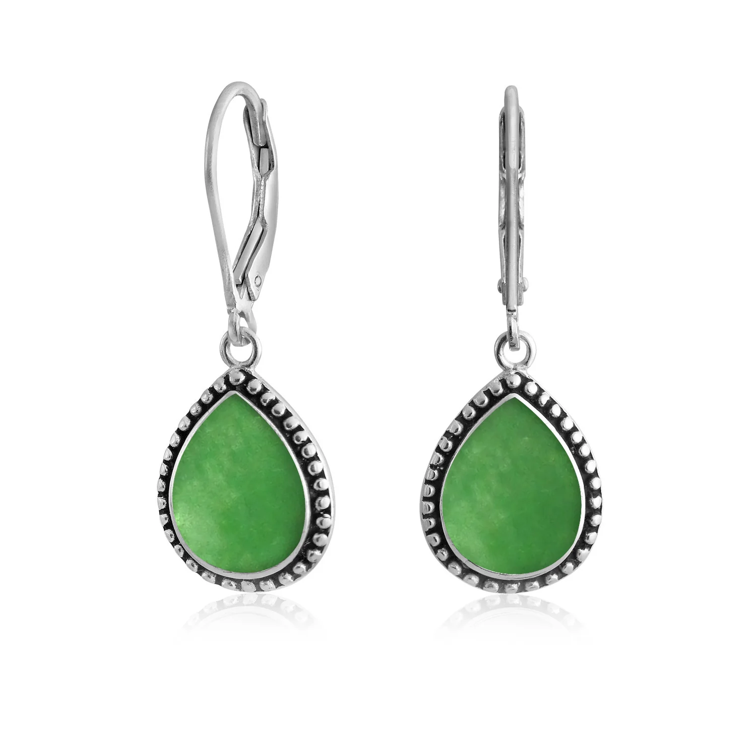 Boho Western Milgrain Gemstone Dangle Earrings Lapis - Image 3