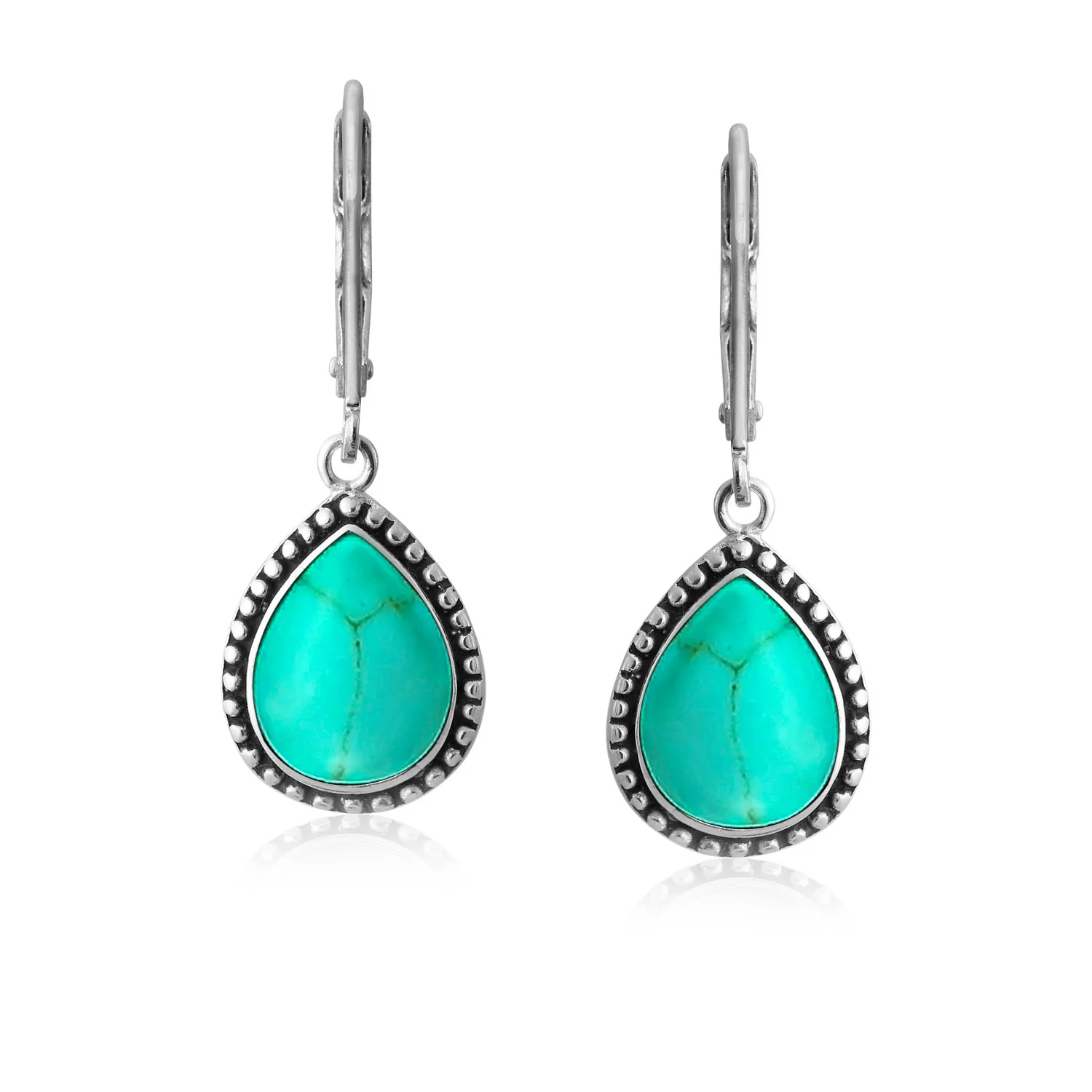 Boho Western Milgrain Gemstone Dangle Earrings Lapis - Image 7