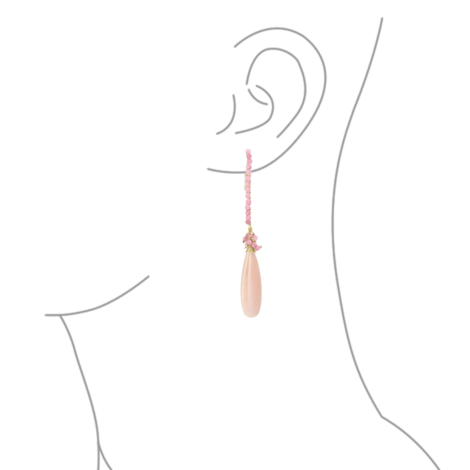 Boho Wire Wrap Gemstone Chandelier Dangle Earrings Gold - Image 12