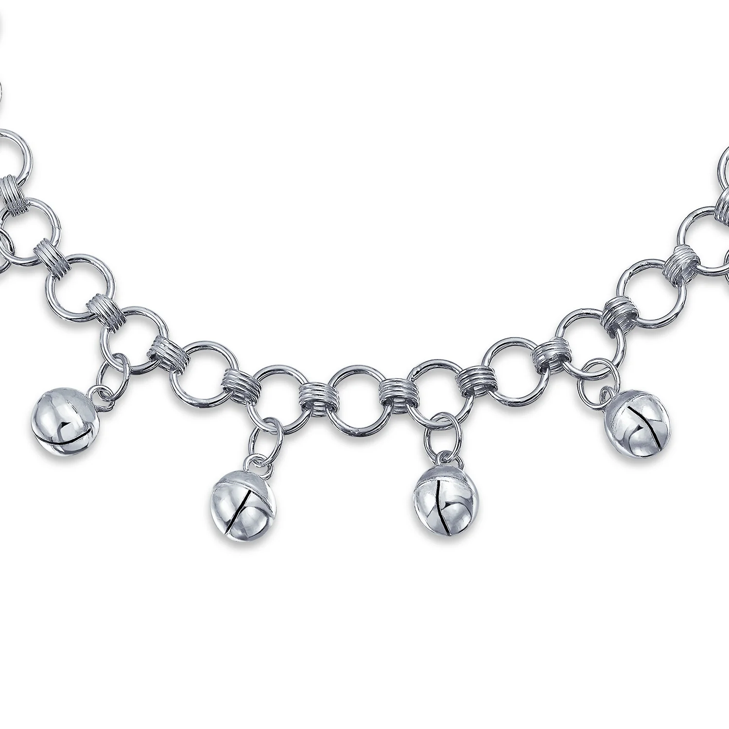 Bollywood Boho Jingle Bells Anklet Ankle Bracelet Silver - Image 2