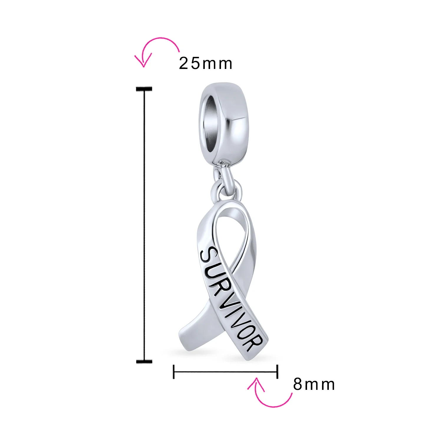 Breast Cancer Survivor Hope Dangle Charm Bead Symbolic - Image 4