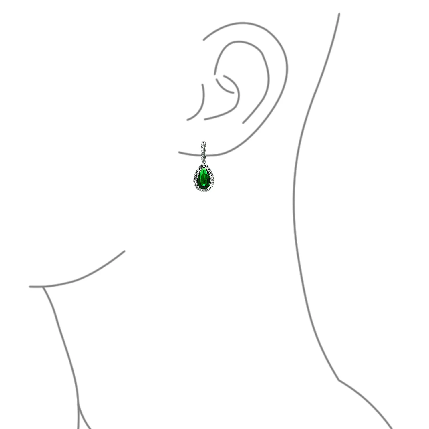 Classic 7CT Halo Red CZ Cubic Zirconia Drop Teardrop Clip On Earrings Adjustable Screw-back - Image 15