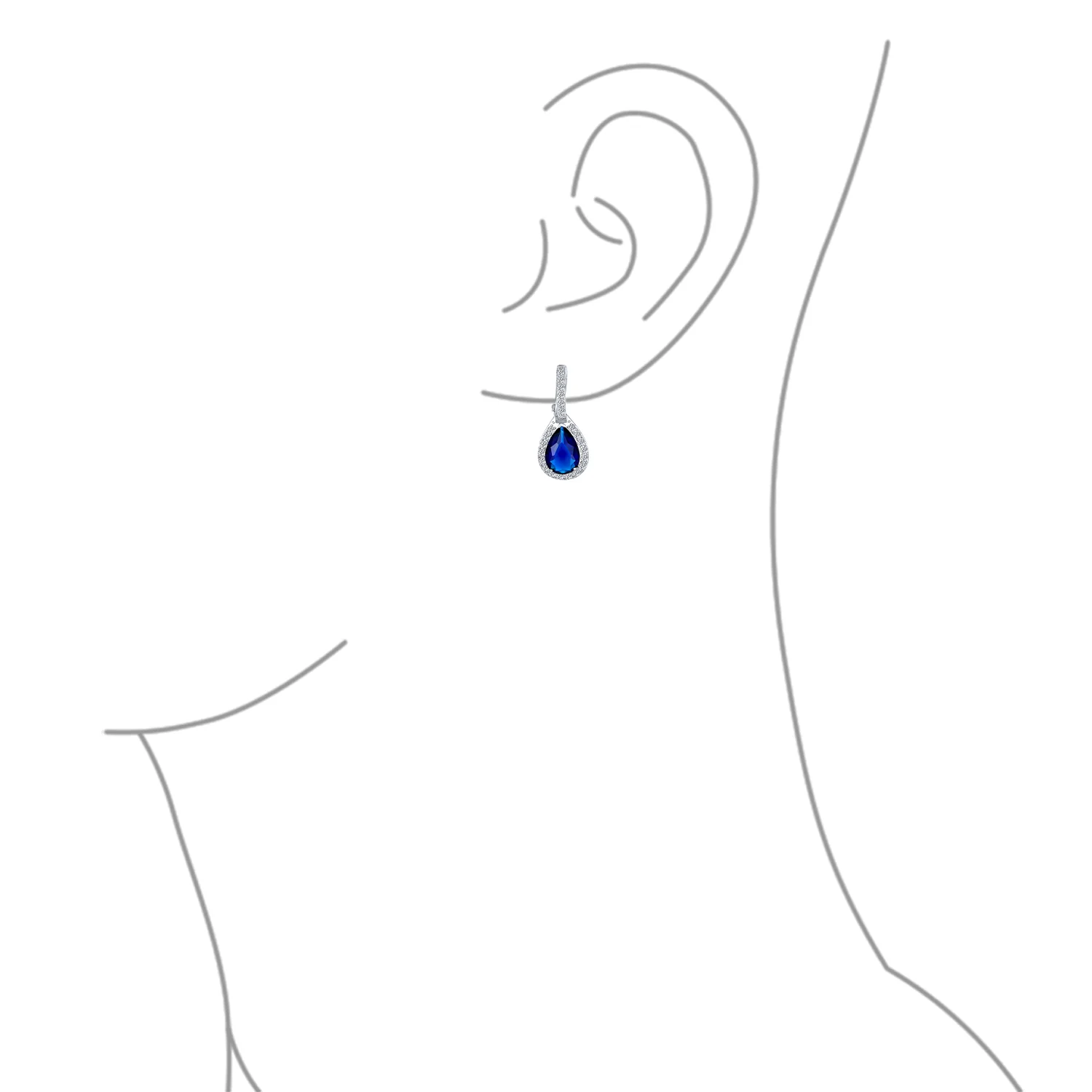 Classic 7CT Halo Red CZ Cubic Zirconia Drop Teardrop Clip On Earrings Adjustable Screw-back - Image 19