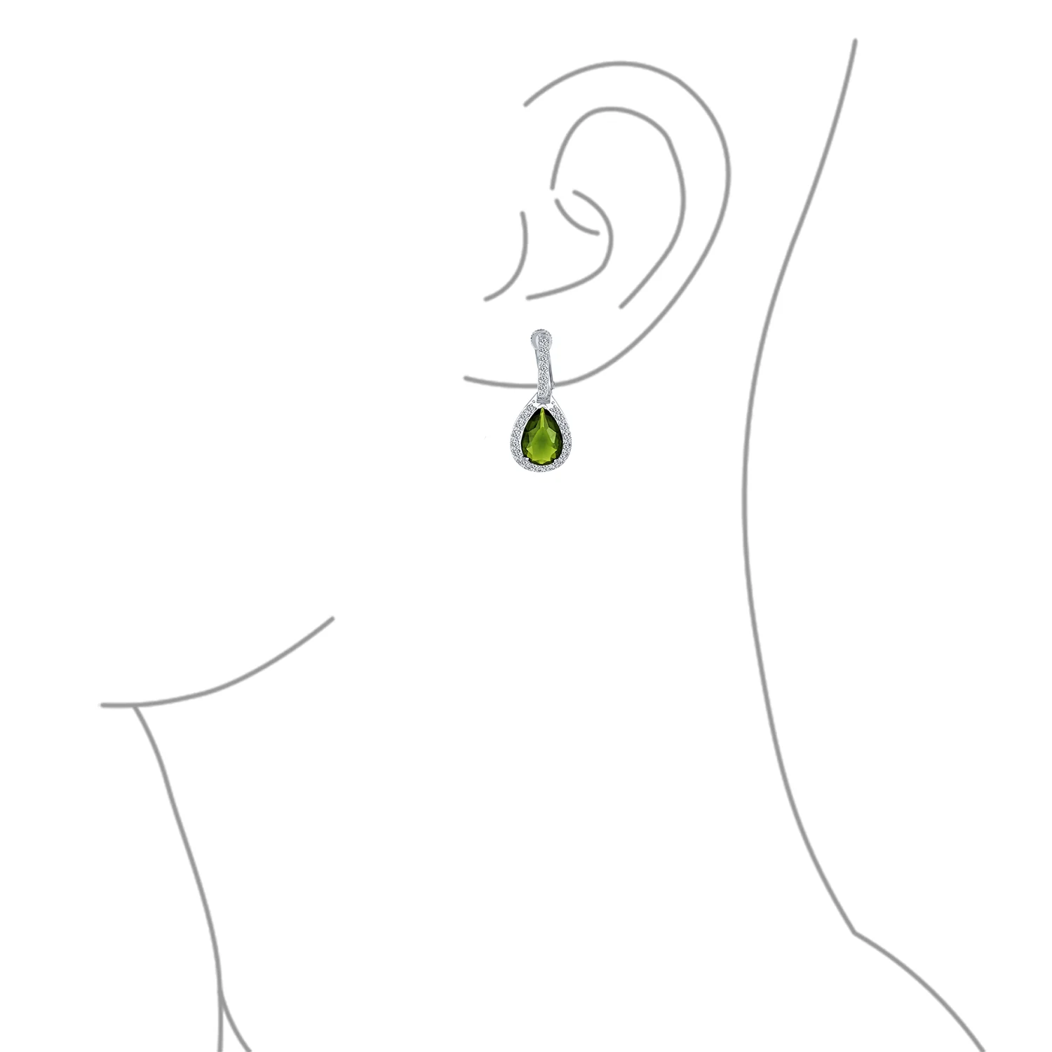 Classic 7CT Halo Red CZ Cubic Zirconia Drop Teardrop Clip On Earrings Adjustable Screw-back - Image 20