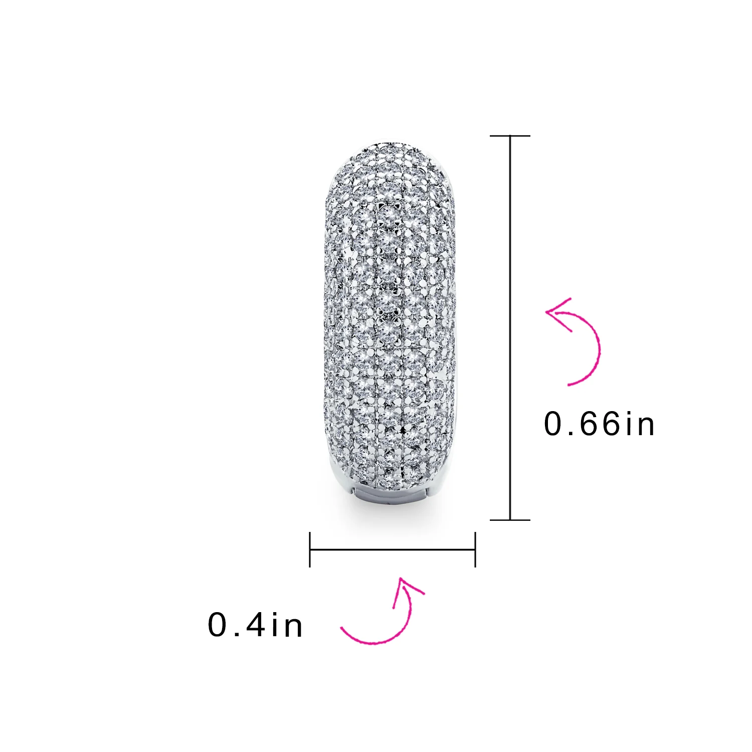 Bridal CZ Micro Pave Slender Huggie Hoop Earrings - Image 9