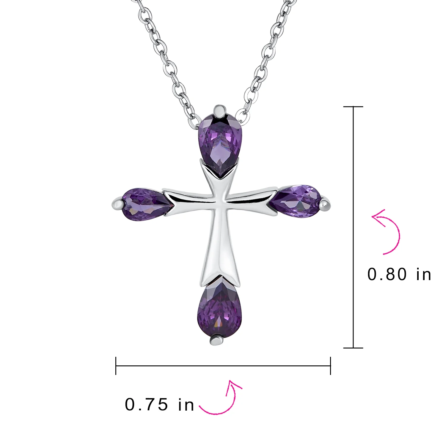 Bridal Religious CZ Teardrop Cross Necklace Pendant - Image 6
