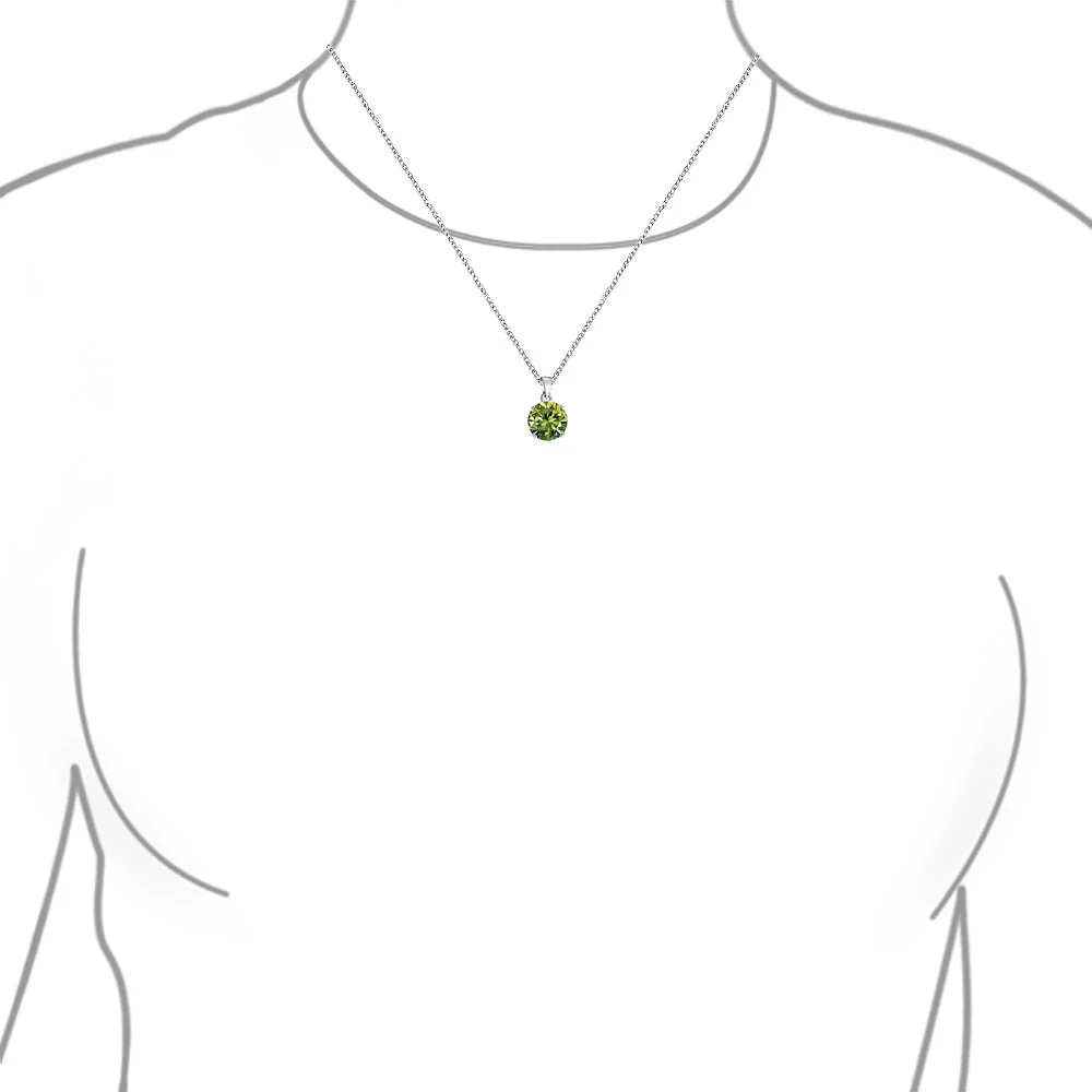 4CTW Round Yellow CZ Solitaire Stud Earrings & Pendant Necklace Set .925 Sterling Silver - Image 33
