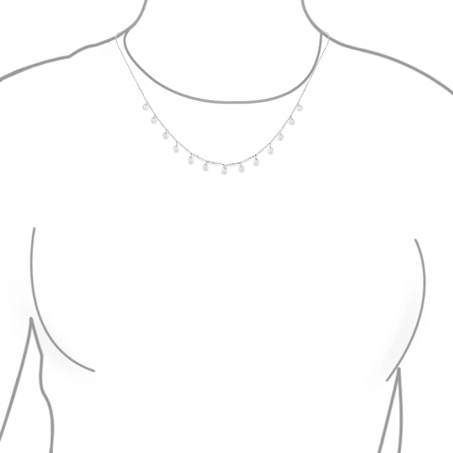 Simple Delicate Cocktail Fashion Crystal Thin Choker Necklace Adjustable - Image 3