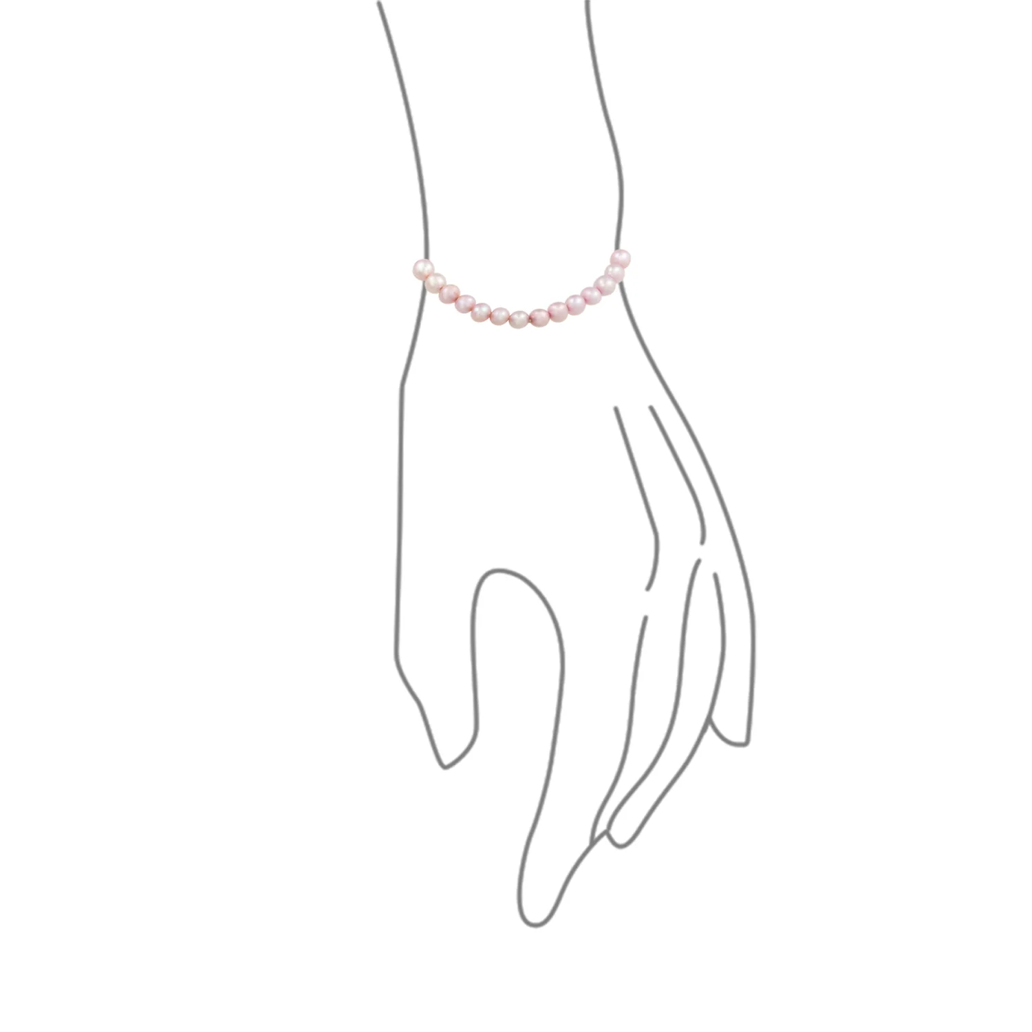 Classic Freshwater Cultured Pink Pearl Stretch Bracelet Stackable Strand 8MM - Image 4