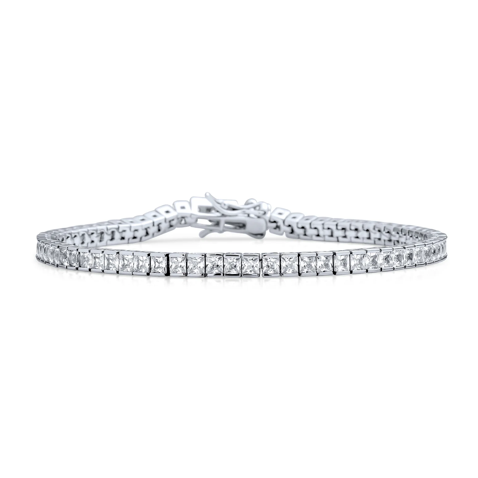 Bridal 10CT Princess Cut CZ Tennis Bracelet in Silver