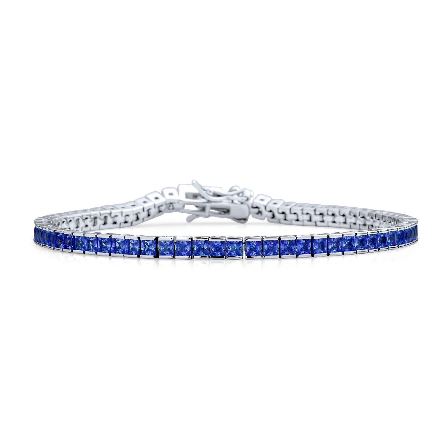 Bridal 10CT Princess Cut CZ Tennis Bracelet in Silver - Image 2