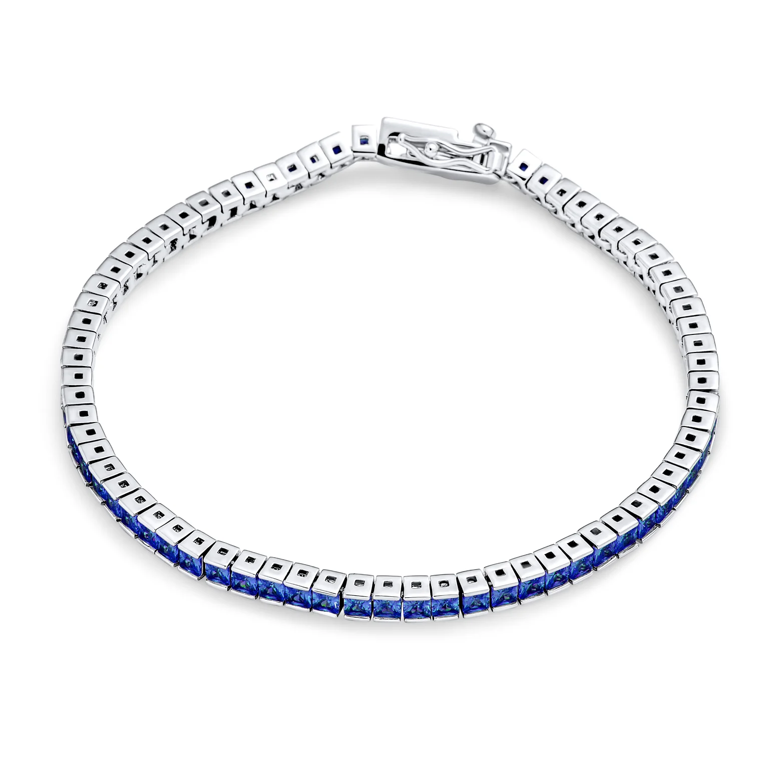 Bridal 10CT Princess Cut CZ Tennis Bracelet in Silver - Image 4