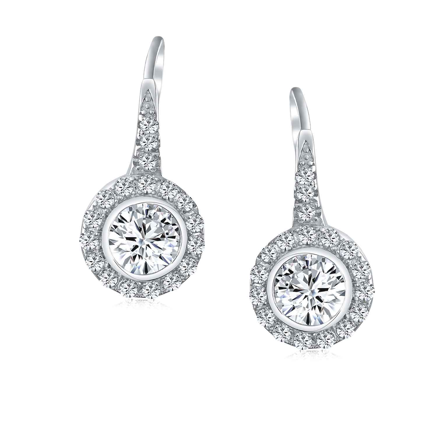 Bridal Prom CZ Rose Flower Bracelet & Rosette Drop Earrings Jewelry Set - Image 6