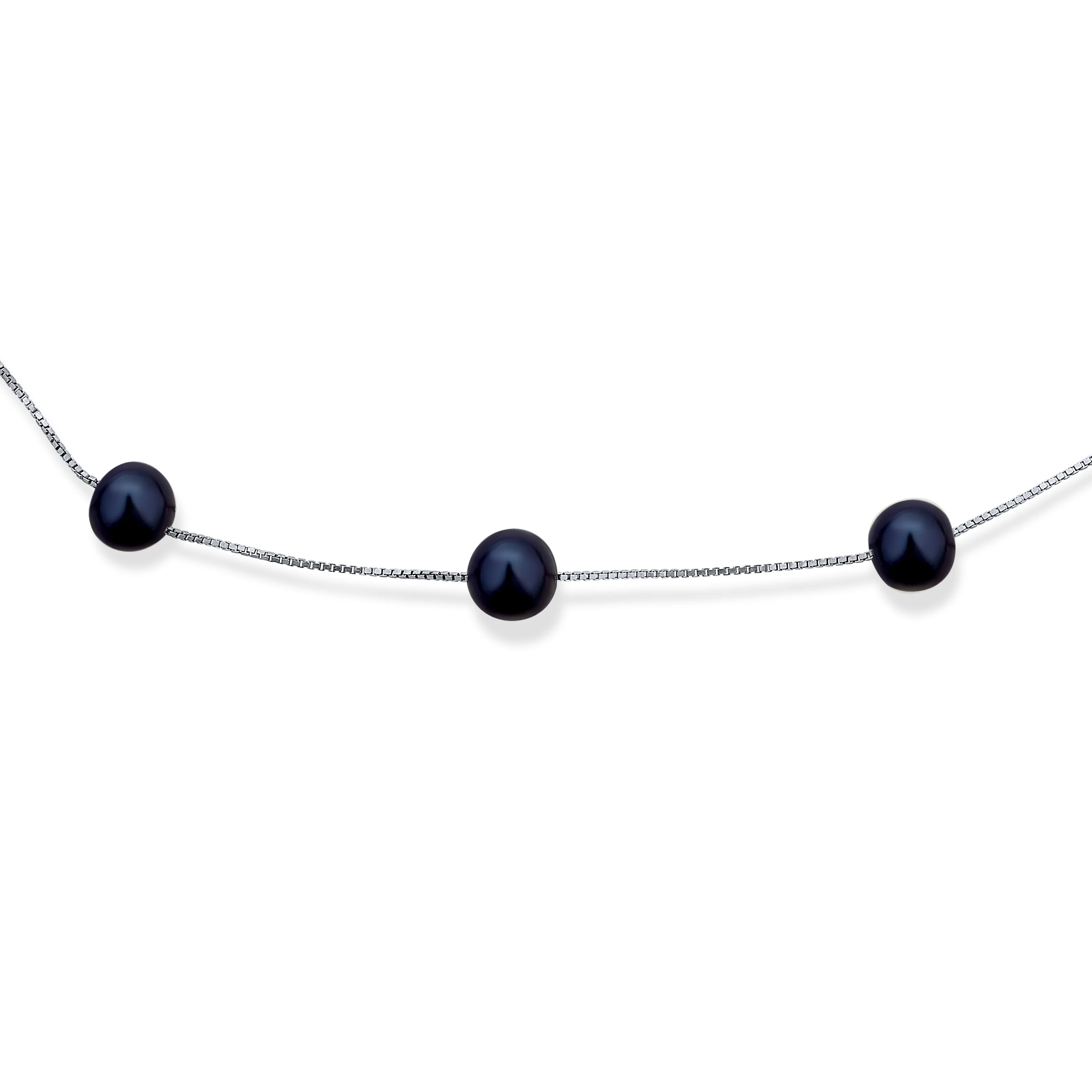 Bridal Tin Cup Freshwater Cultured Pearl Chain Station Necklace Sterling Silver - Image 8