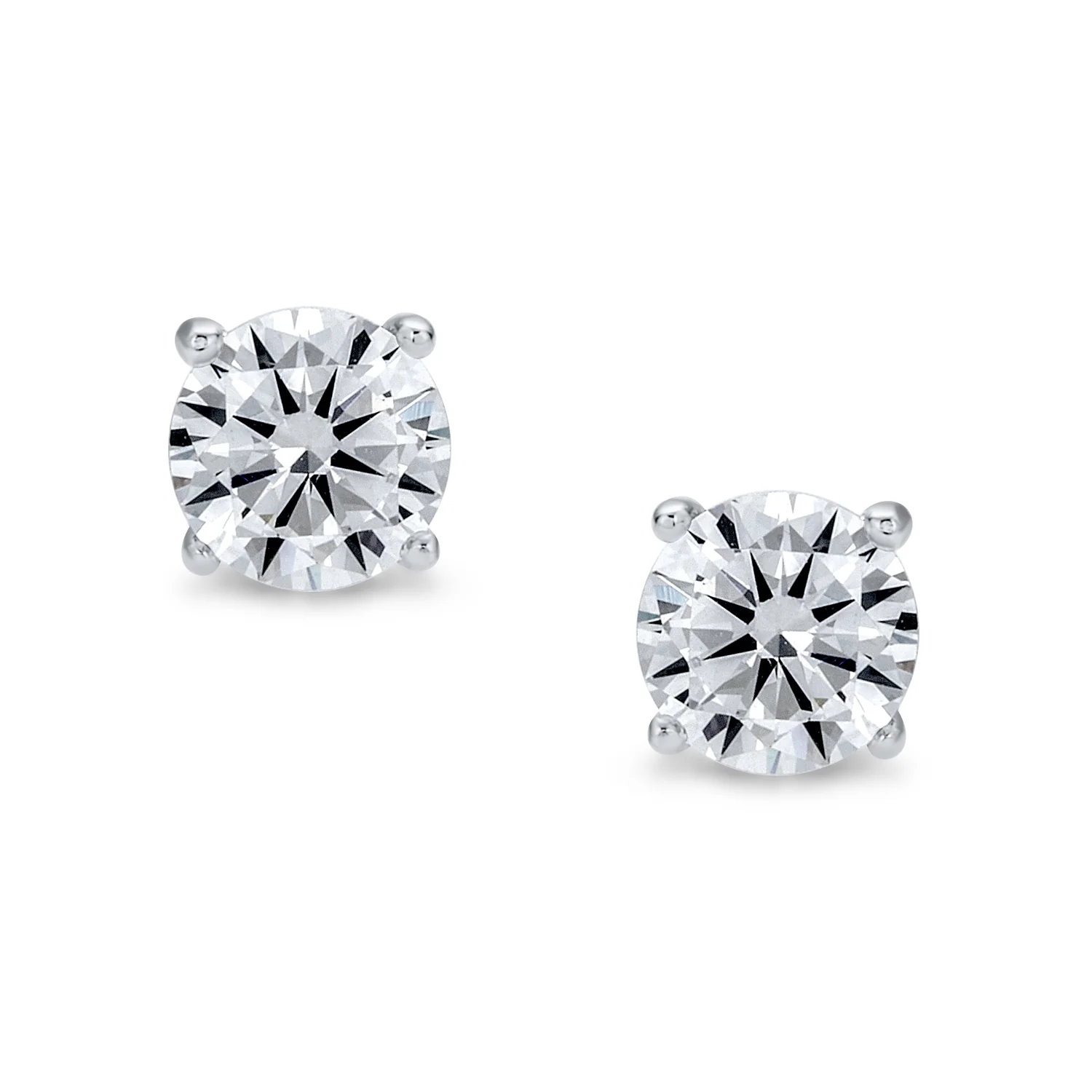 Brilliant Cut CZ Stud Earrings for Men in Sterling Silver, Sizes 5-10 MM - Image 8