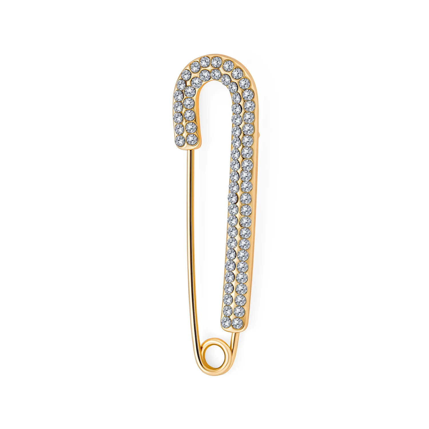 Brooche Pin Crystal Candy Cane Safety Pin GoldSilver 2 Inch