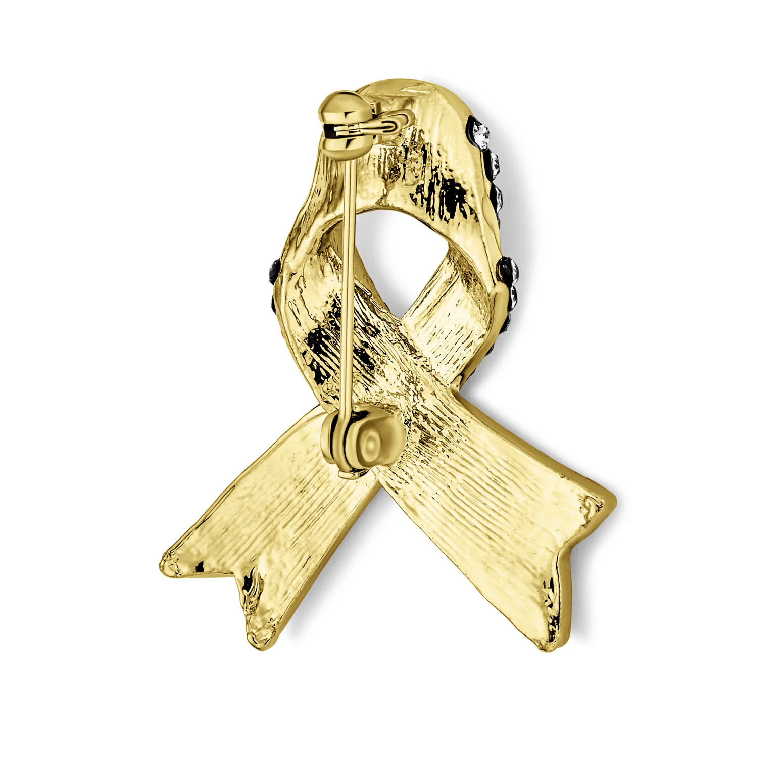 Open Heart Enamel Crystal Brooche Pin for Awareness Ribbons Silver Gold Plated - Image 5