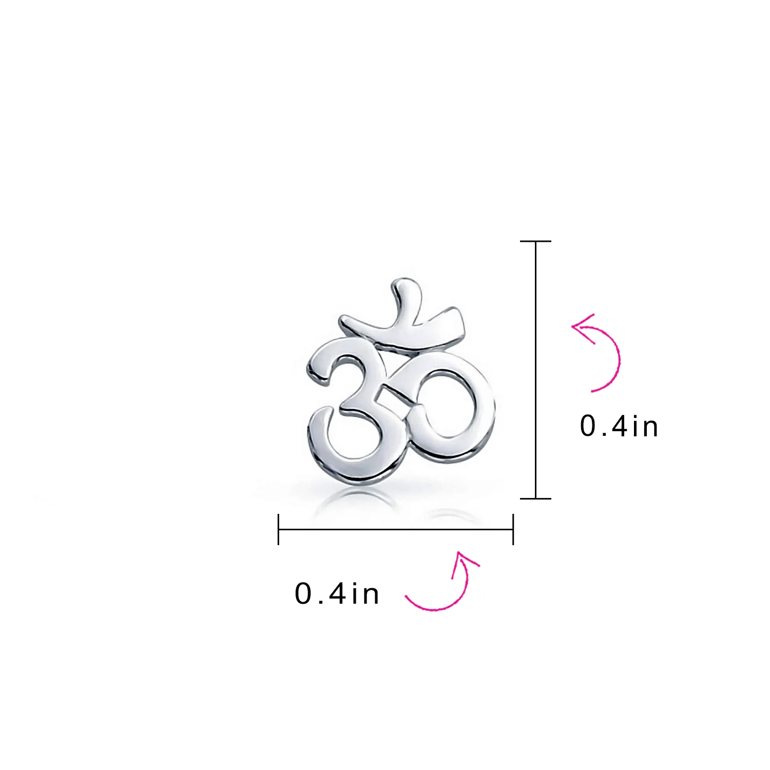 Buddhist Zen Ohm Symbol Stud Earrings in Rose Gold Sterling Silver - Image 7