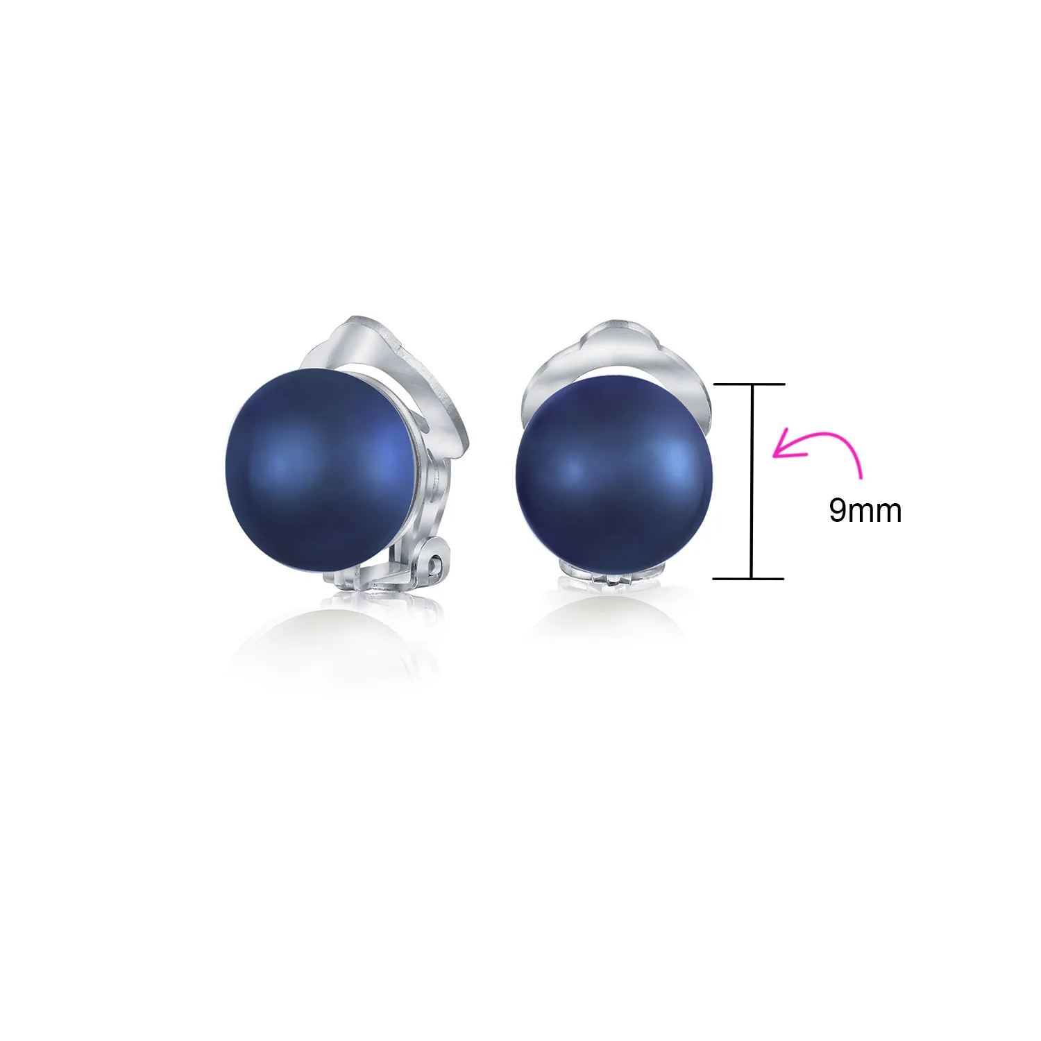 Button Style Freshwater Pearl Clip-On Earrings Sterling Silver Non-Pierced Ears - Image 21