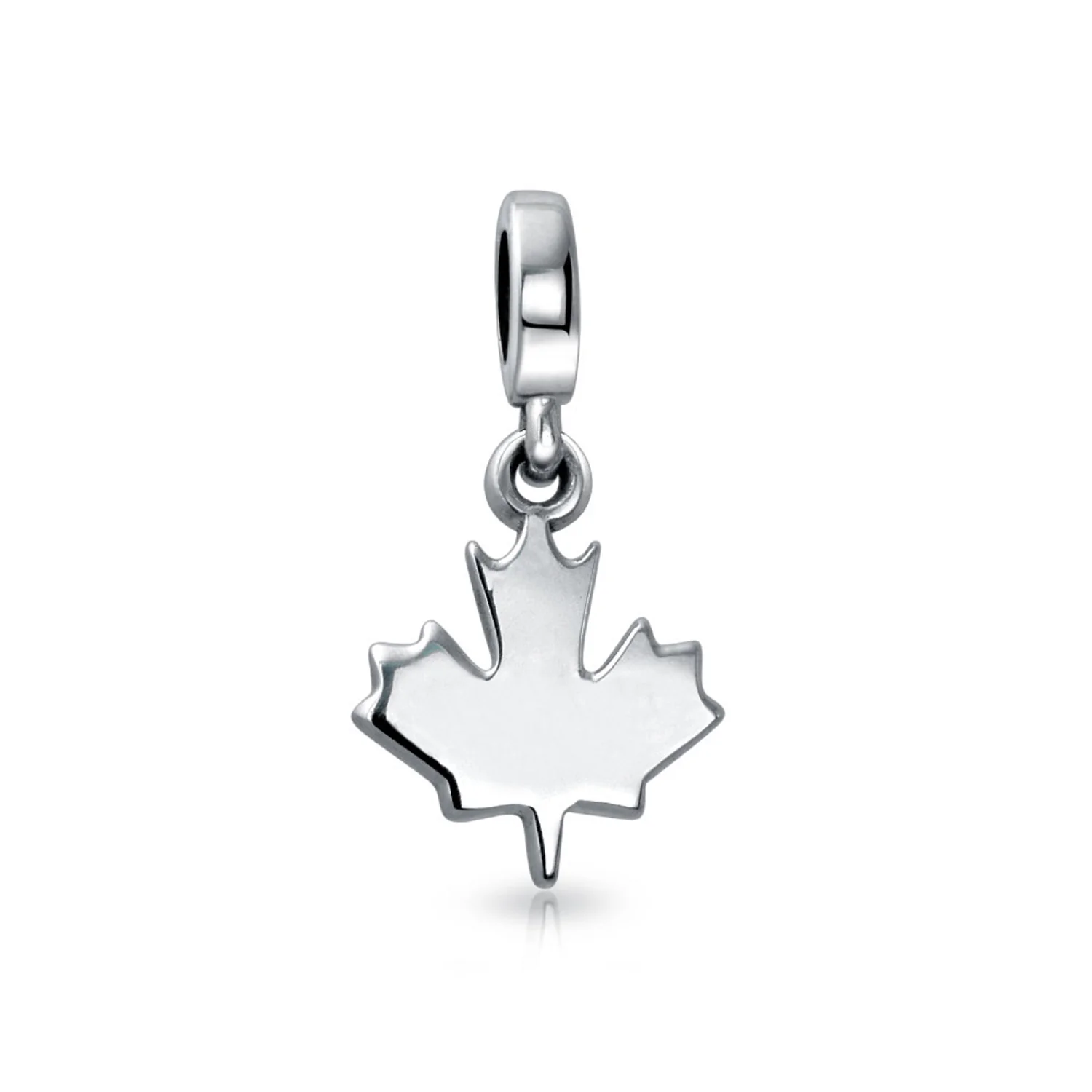 Canada Symbol Maple Leaf Dangle Charm Bead .925 Sterling Silver For Bracelet - Image 3