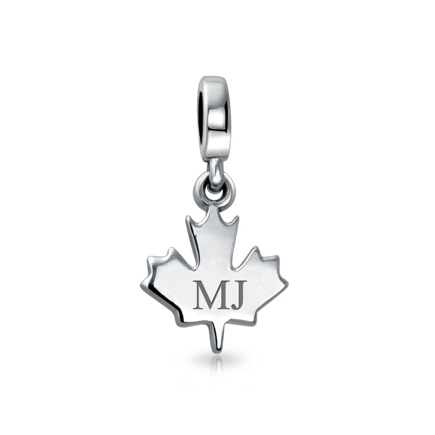 Canada Symbol Maple Leaf Dangle Charm Bead .925 Sterling Silver For Bracelet - Image 4