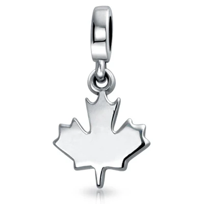 Canada Symbol Maple Leaf Dangle Charm Bead .925 Sterling Silver For Bracelet - Image 5