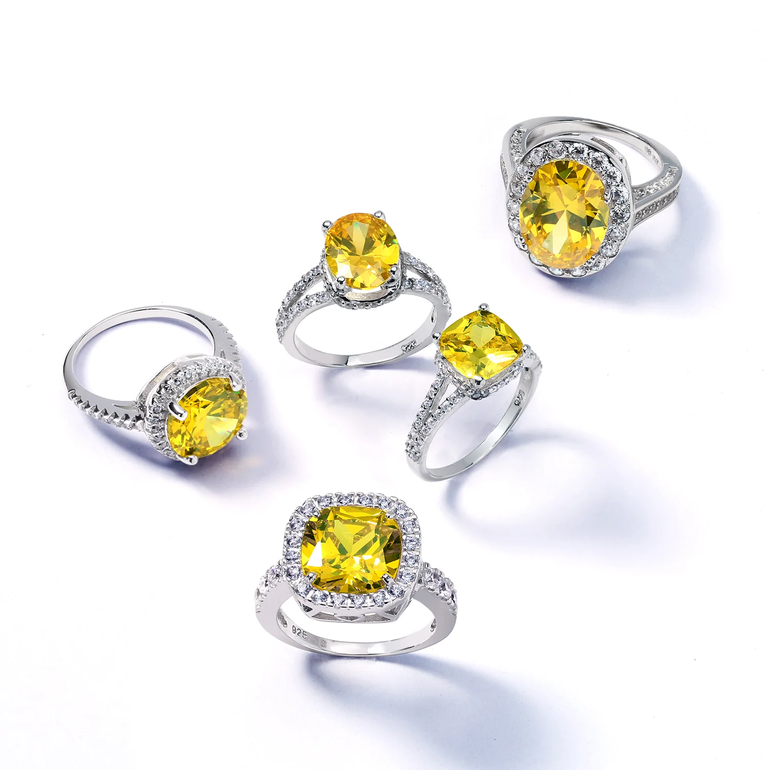 Vintage Style 6CT Oval Halo CZ Cubic Zirconia Engagement Cocktail Ring Sterling Silver Pave Side Stones - Image 8