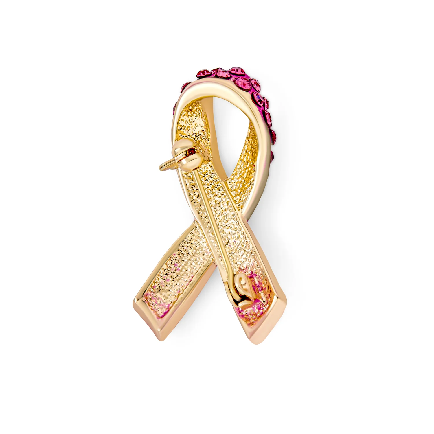 Cancer Awareness Brooche Pin Pink Crystal Enamel Support Symbol Jewelry - Image 3