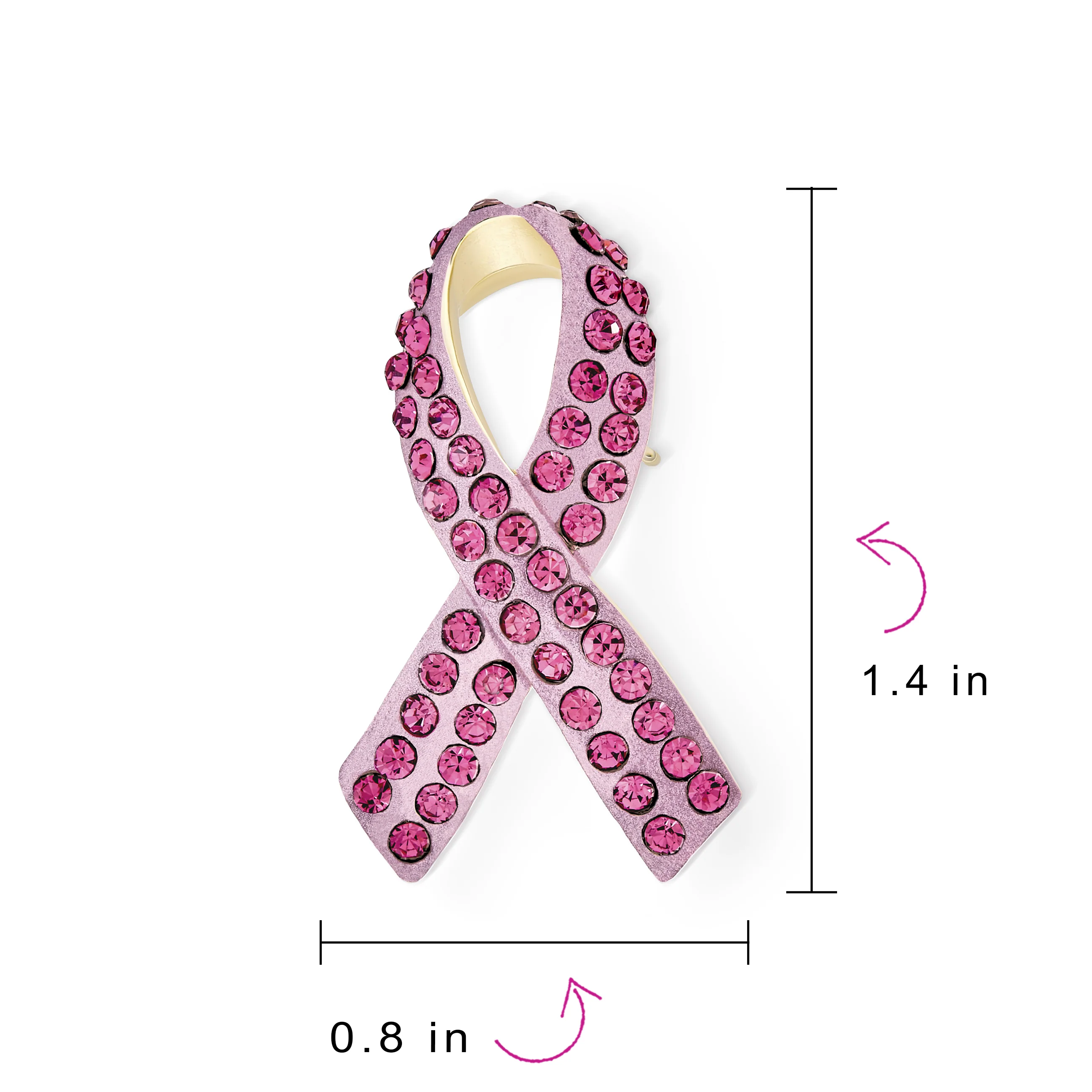 Set of 3 Cancer Awareness Brooche Pin Pink Crystal Enamel Support Symbol Jewelry - Image 10