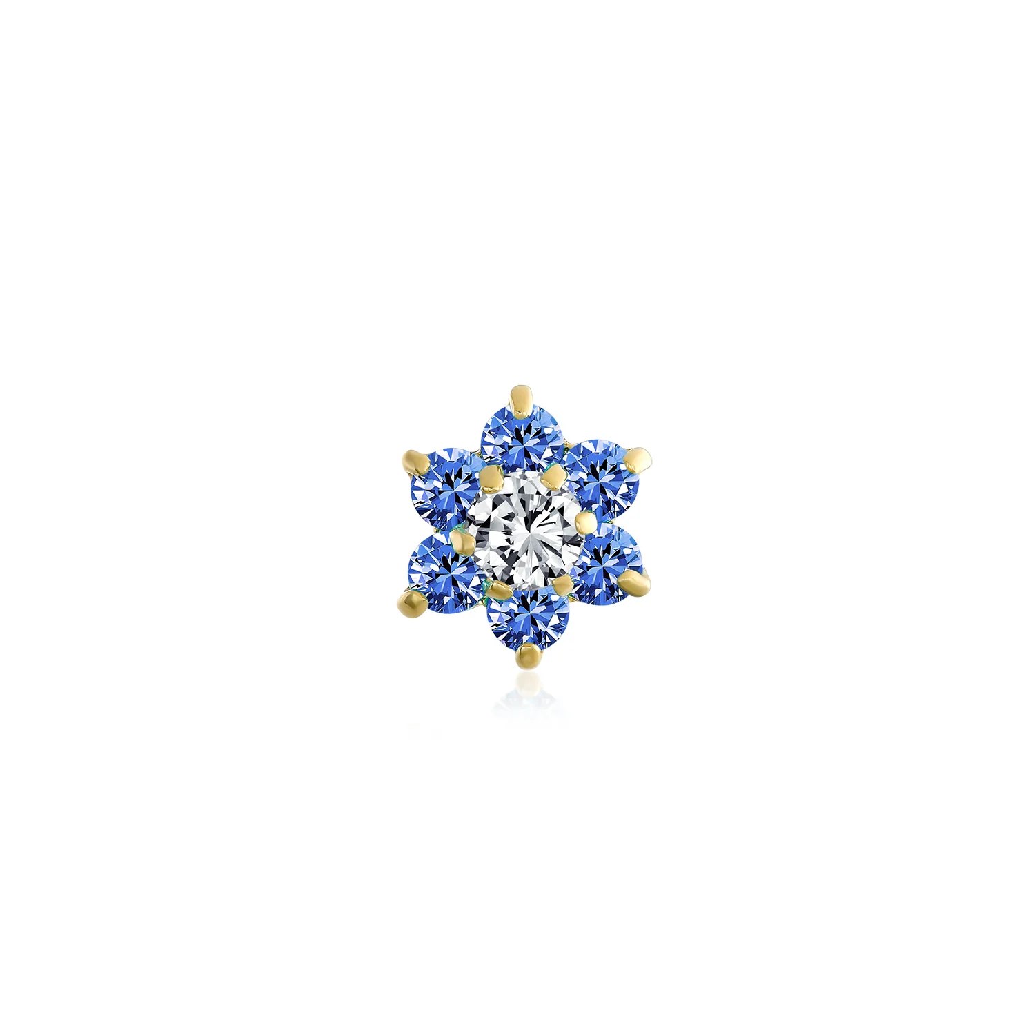 Tiny Flower Screwback CZ Stud Helix Lobe Cartilage 1 Piece Earring 14K Real Gold 4MM - Image 5