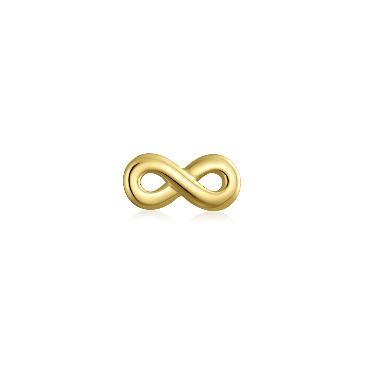 Petite Minimalist 14K Gold Cartilage Ear Stud Infinity Symbol Earring 1 Piece - Image 2