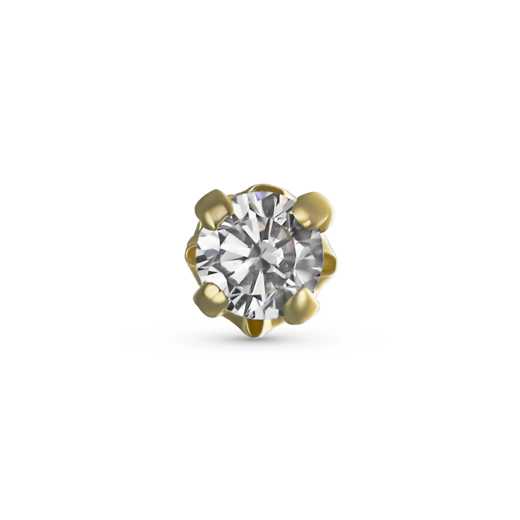 Mini 10K Gold Cartilage Ear Stud Tragus Helix Nose Piercing Jewelry - Image 2